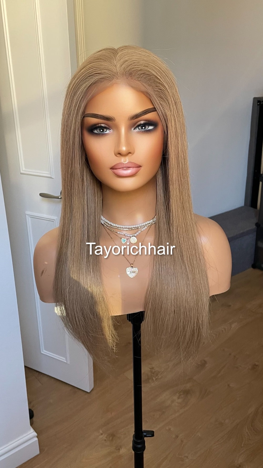 Ash Blonde Human Hair Wig/ Dark Ash Blonde Wig For Alopecia Hairloss/ Real Hair Wig By Tayorichhair/Straight Hair 20 Inches Wig/Gift For Her