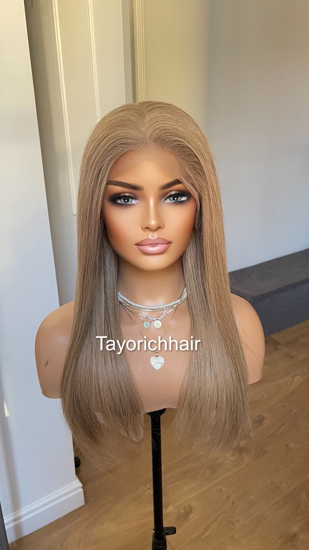 Ash Blonde Human Hair Wig/ Dark Ash Blonde Wig For Alopecia Hairloss/ Real Hair Wig By Tayorichhair/Straight Hair 20 Inches Wig/Gift For Her