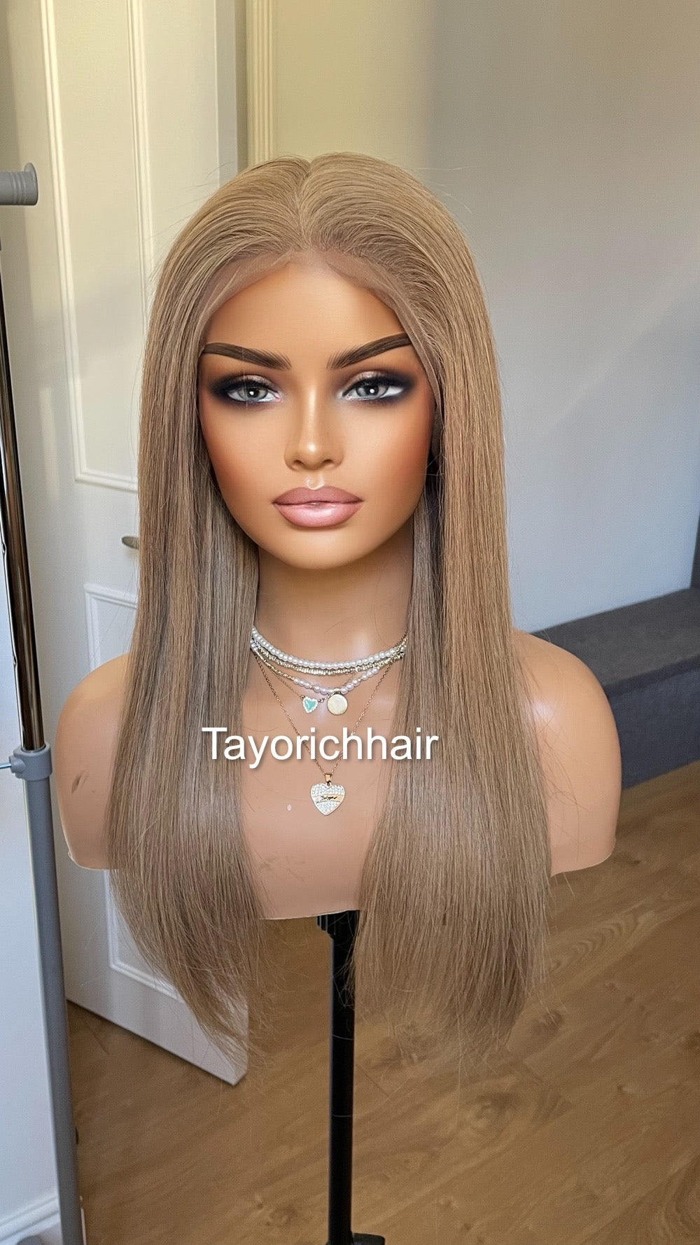 Ash Blonde Human Hair Wig/ Dark Ash Blonde Wig For Alopecia Hairloss/ Real Hair Wig By Tayorichhair/Straight Hair 20 Inches Wig/Gift For Her