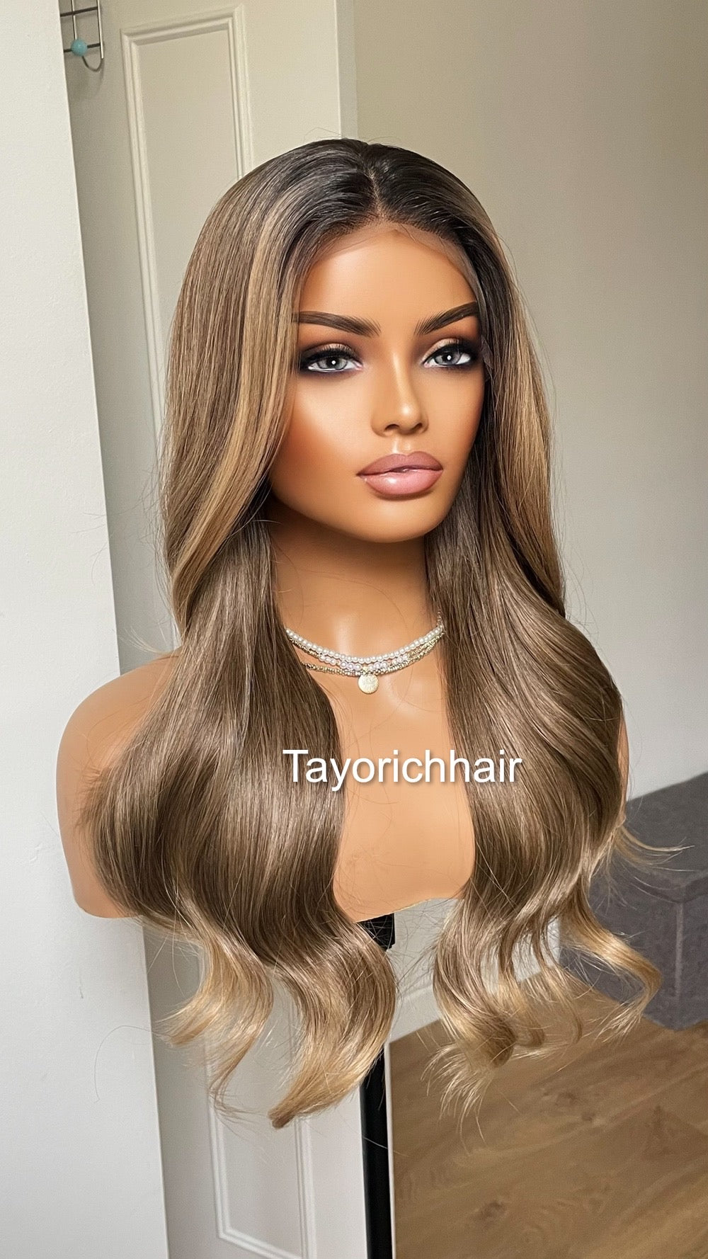 Dark Ash Blonde Luxury Synthetic Lace Wig By Tayorichhair