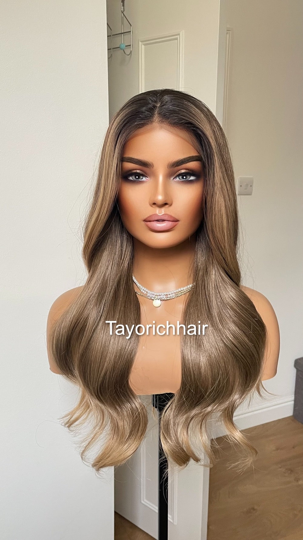 Dark Ash Blonde Luxury Synthetic Lace Wig By Tayorichhair