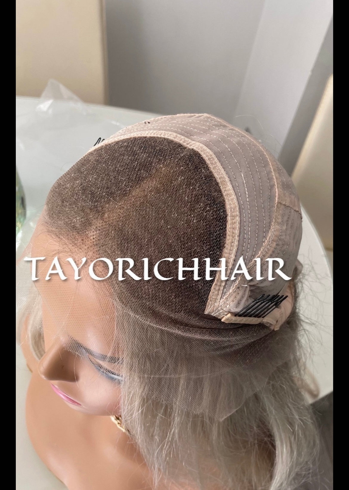 Alexis•Rooted Platinum Blonde Human Hair Wig•24 Inches Straight Hair With Dark Roots•HD Lace•200 Density Human Hair Wig By Tayorichhair