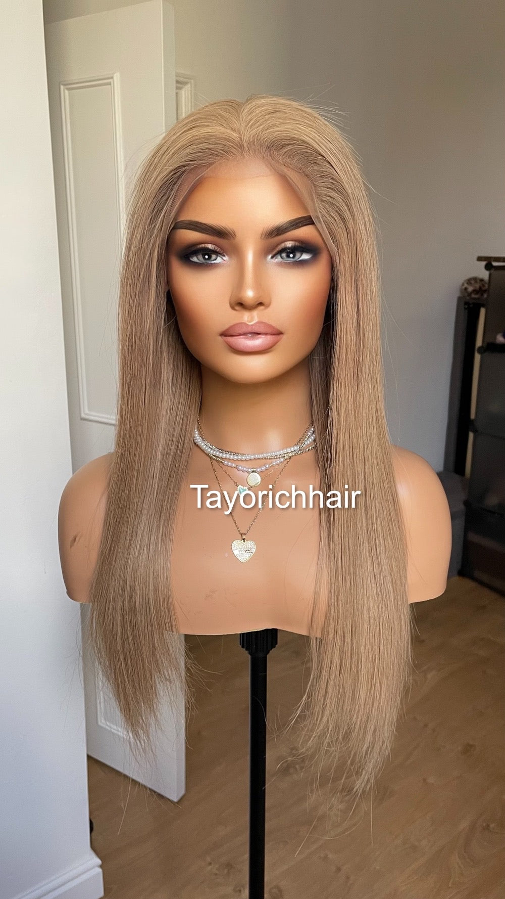 Ash Blonde Human Hair Wig/ Dark Ash Blonde Wig For Alopecia Hairloss/ Real Hair Wig By Tayorichhair/Straight Hair 20 Inches Wig/Gift For Her