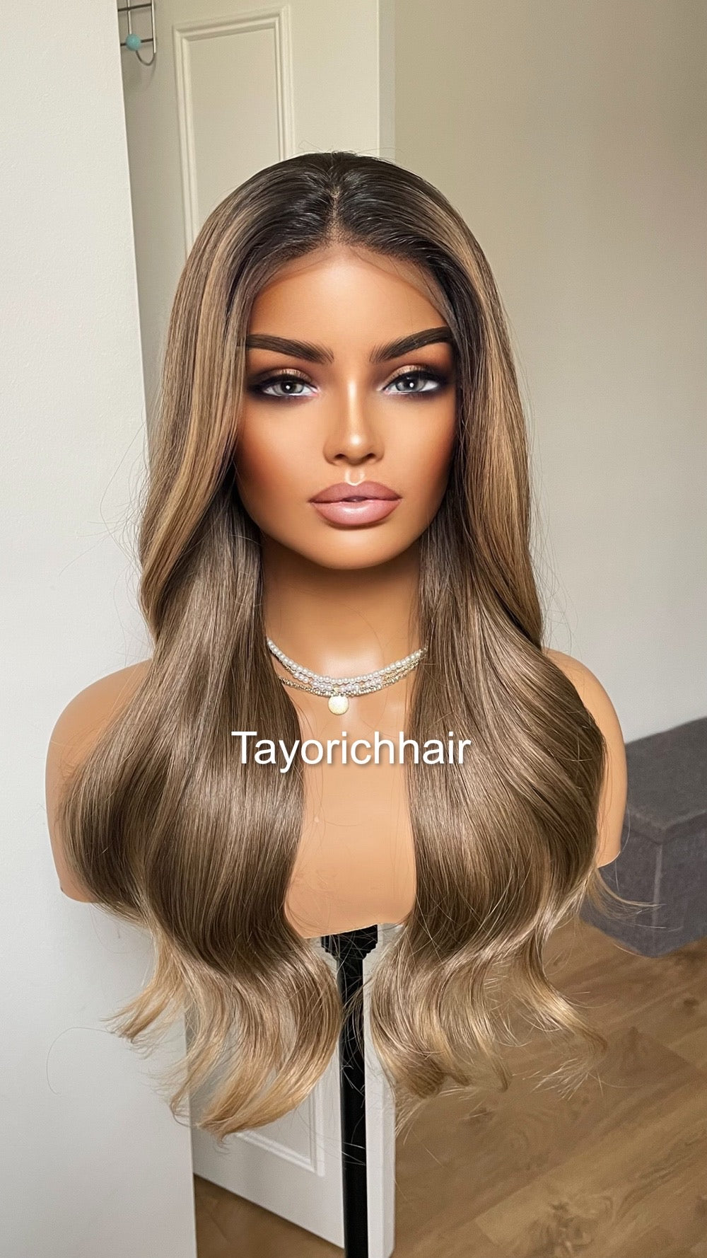 Dark Ash Blonde Luxury Synthetic Lace Wig By Tayorichhair