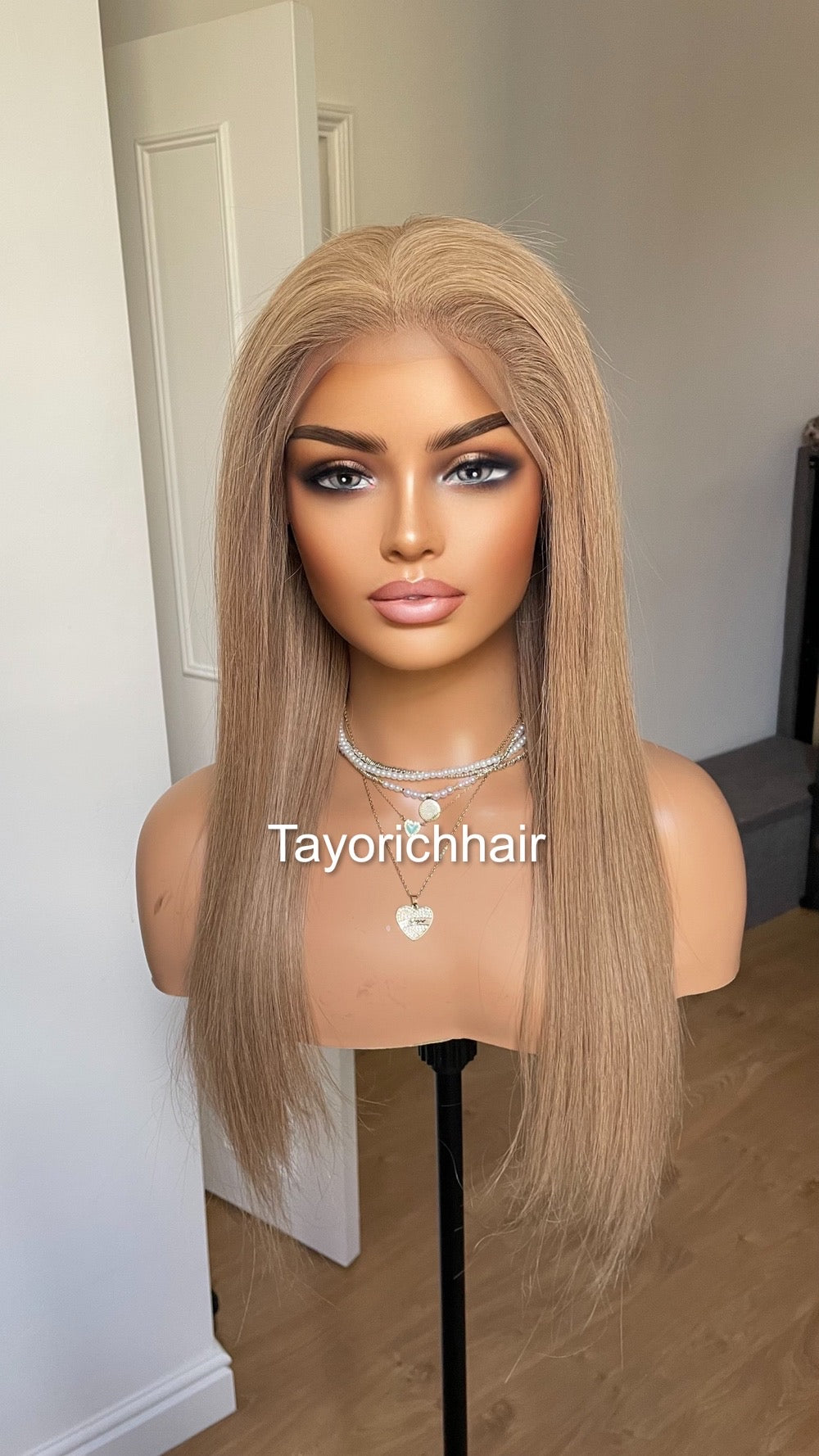 Ash Blonde Human Hair Wig/ Dark Ash Blonde Wig For Alopecia Hairloss/ Real Hair Wig By Tayorichhair/Straight Hair 20 Inches Wig/Gift For Her