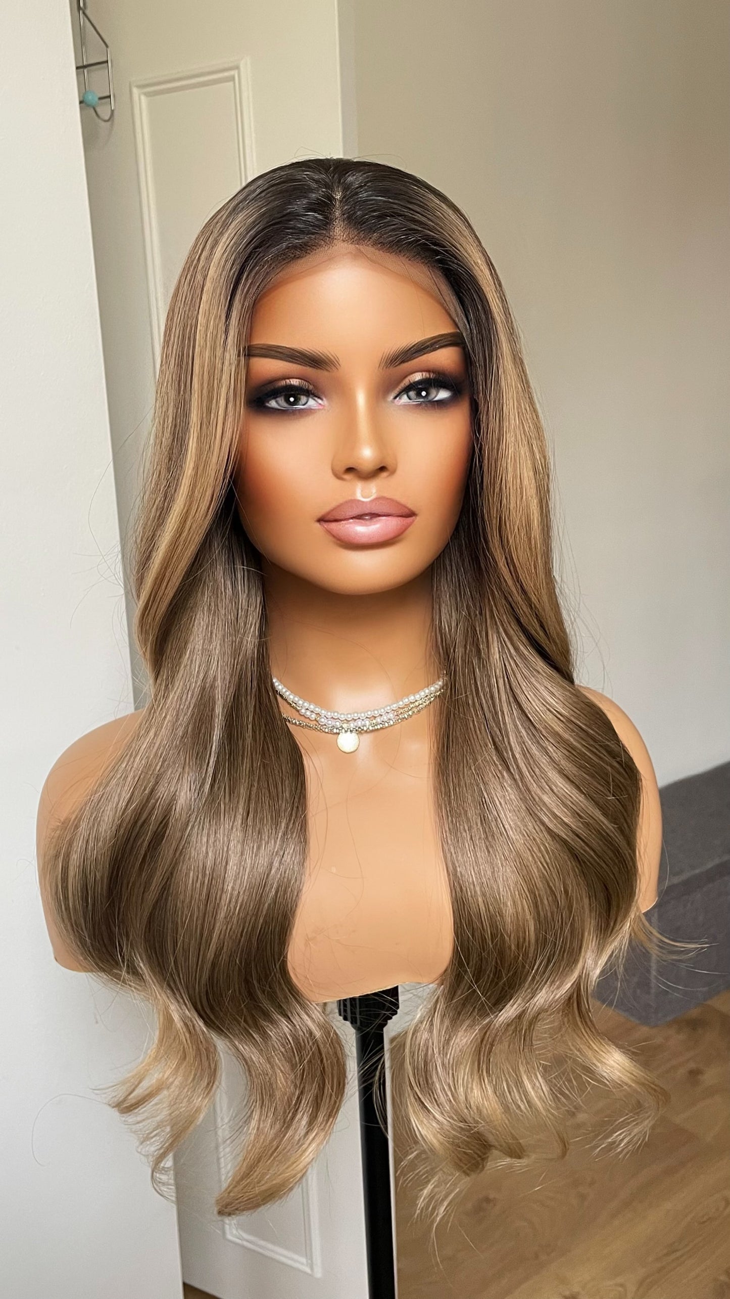 Dark Ash Blonde Luxury Synthetic Lace Wig By Tayorichhair