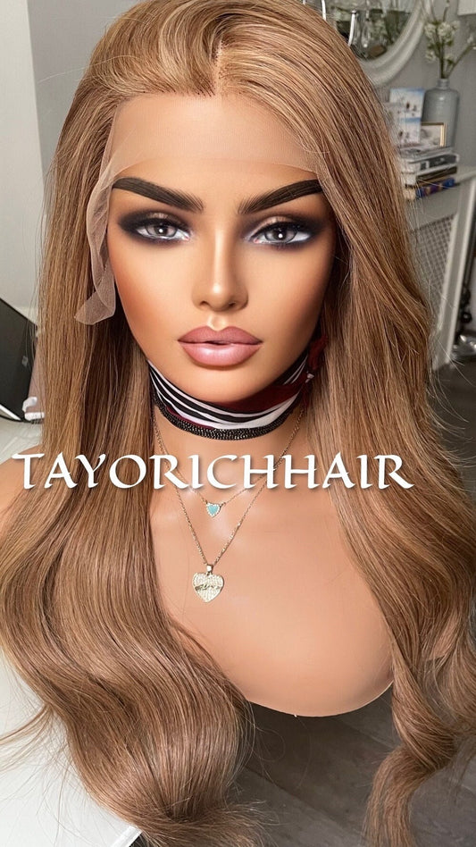 Mixed Ash Blonde Real Hair Lace Front Wig 24 Inches/ 13x6 Lace Front /150 Density/ Natural Realistic Real Hair Wig for Daily Wear