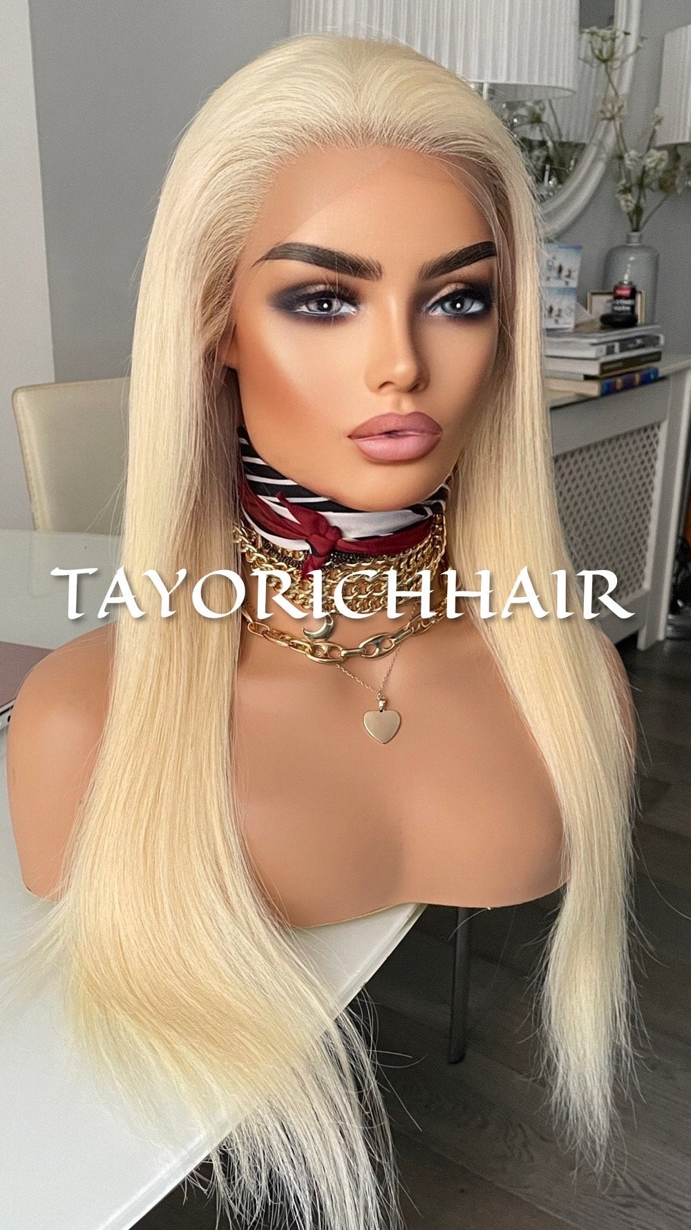 Straight Blonde Real Hair Lace Front Wig 13x4 Lace /Straight Long Real Hair Wig For Women/ Beginner Friendly Wig In 22 Inches