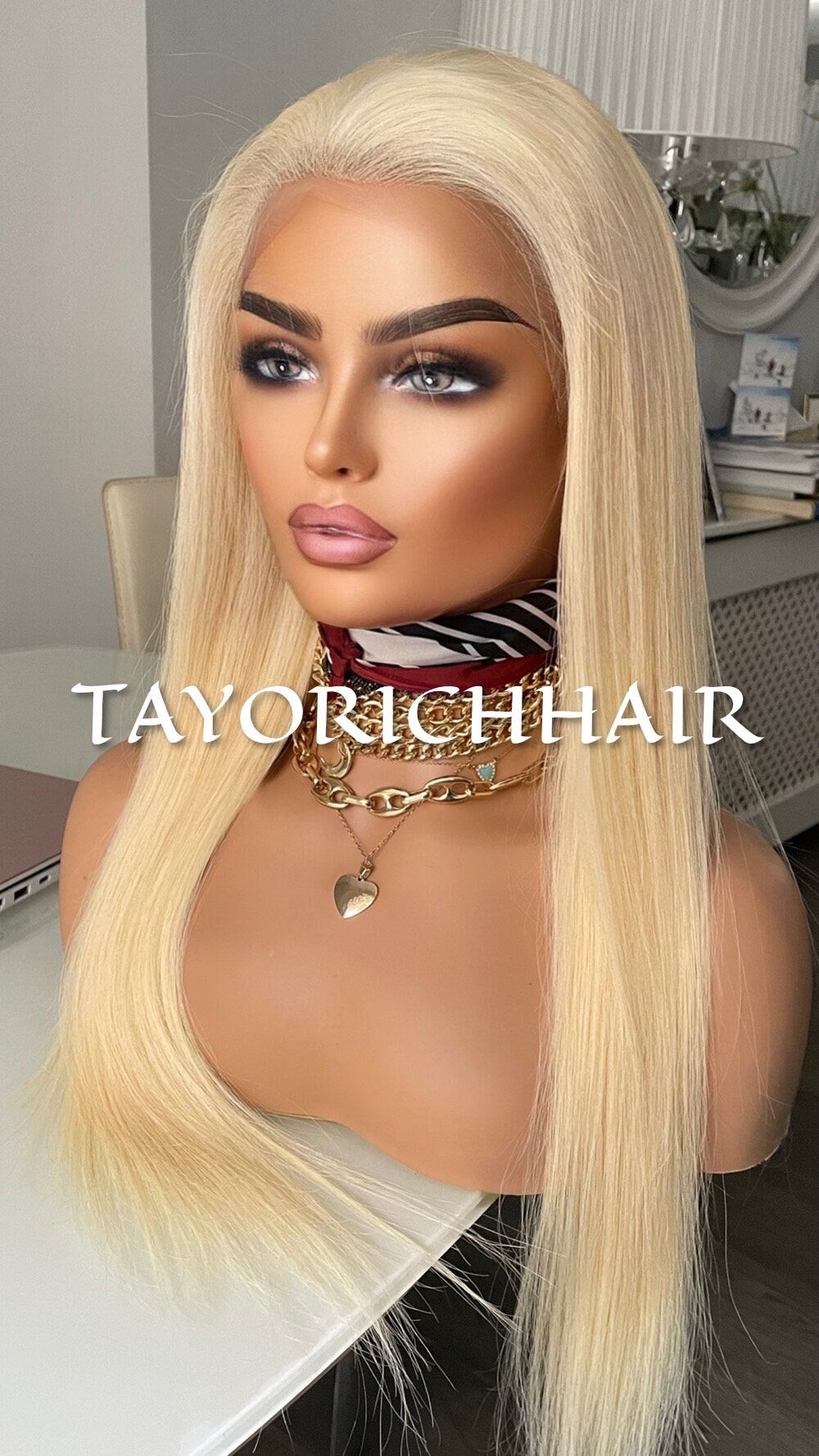 Straight Blonde Real Hair Lace Front Wig 13x4 Lace /Straight Long Real Hair Wig For Women/ Beginner Friendly Wig In 22 Inches