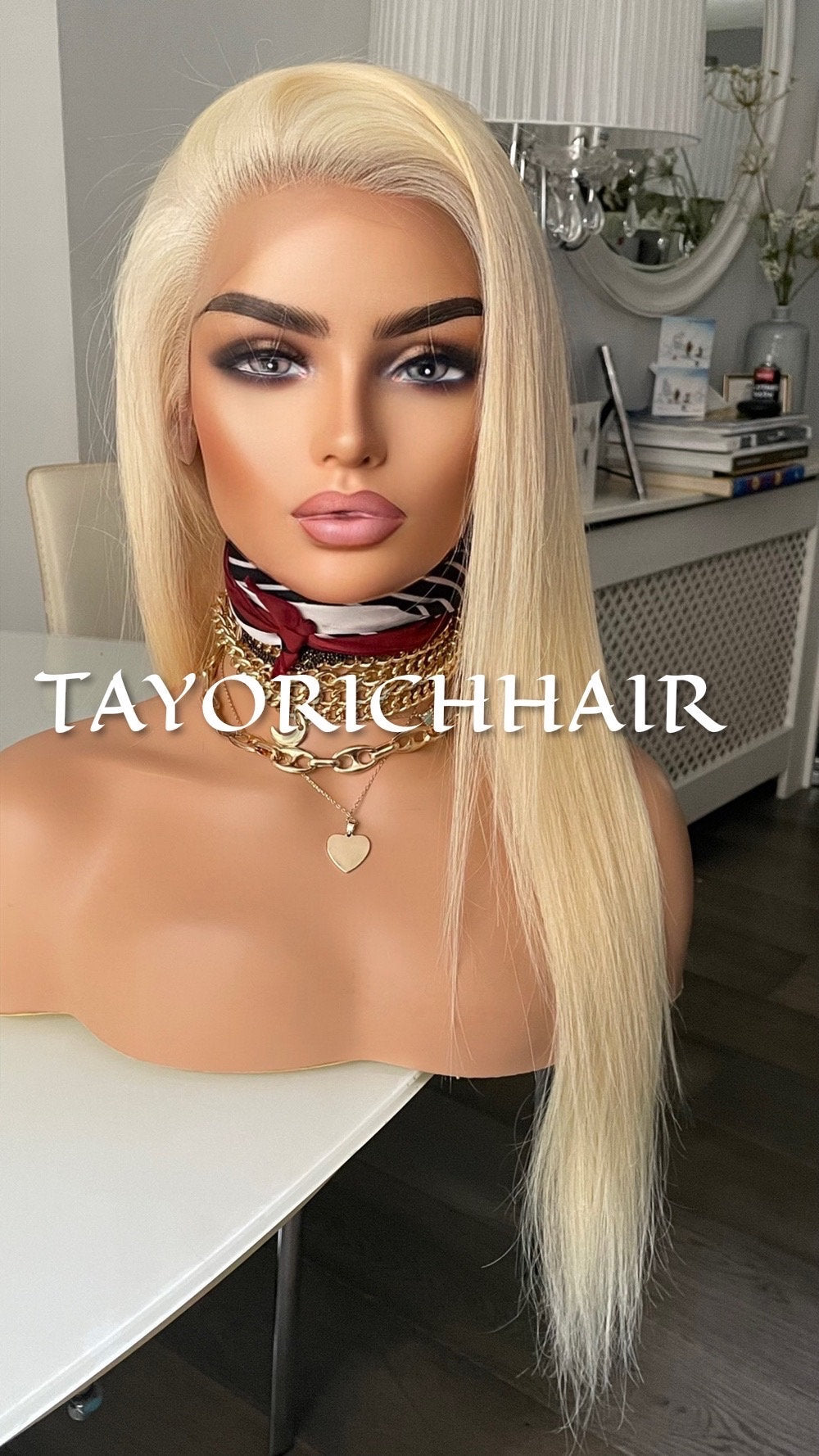 Straight Blonde Real Hair Lace Front Wig 13x4 Lace /Straight Long Real Hair Wig For Women/ Beginner Friendly Wig In 22 Inches